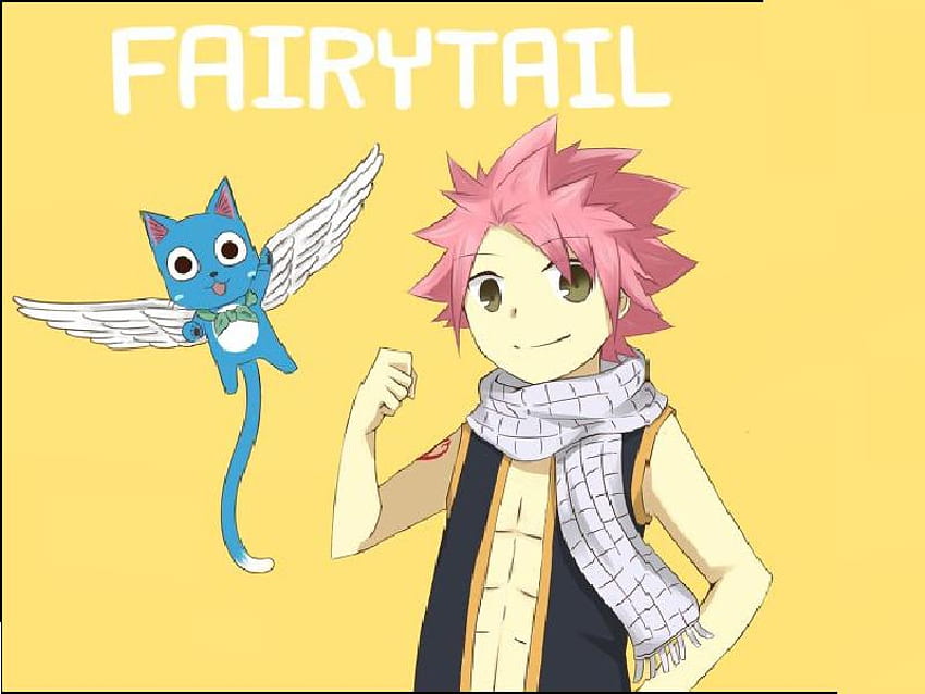 Fairy tail - natsu n happy, cute natsu, happy, natsu, gildia fairy tail Tapeta HD