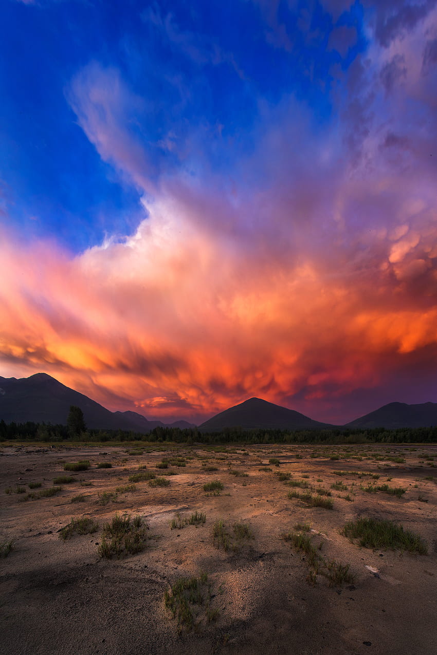 Natura, zachód słońca, niebo, chmury, piasek, wydmy, linki Tapeta na telefon HD