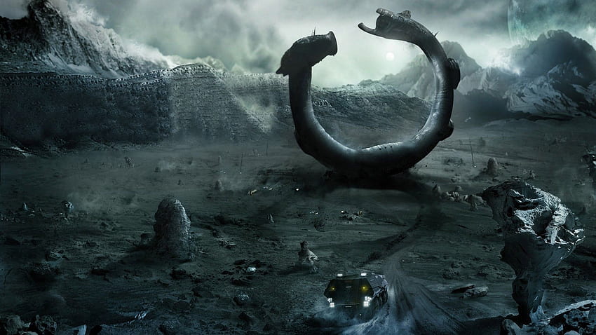 Извънземният пейзаж на Прометей. Страхотно извънземно, извънземно и извънземни емотикони, извънземни пейзажи HD тапет