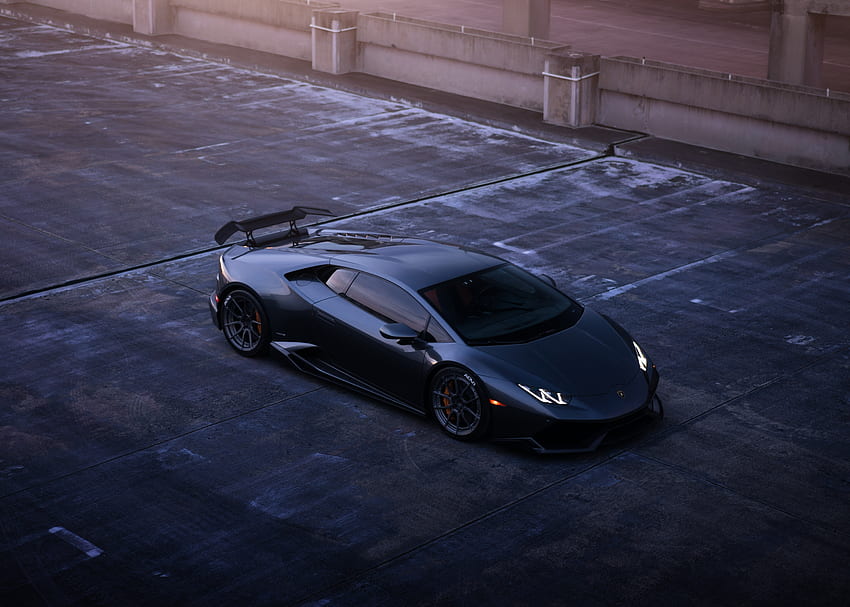 Üstten Görünüm, Lamborghini Huracan, siyah HD duvar kağıdı