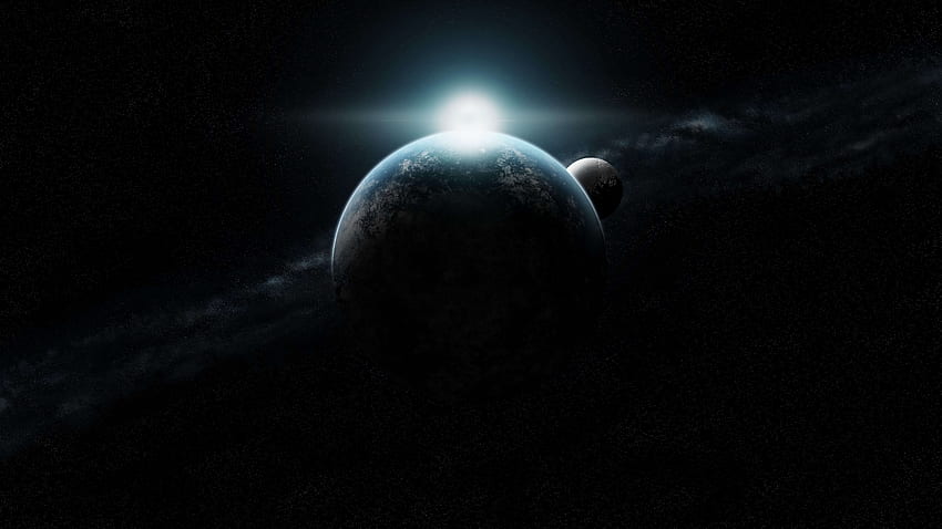 Terre et lune dans l'espace extra-atmosphérique U Fond d'écran HD