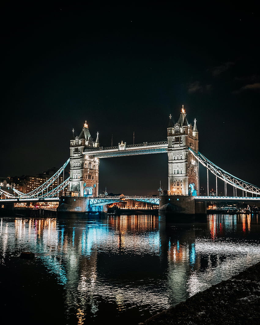 都市, 川, 建築, ロンドン, 夜の街, 橋 HD電話の壁紙
