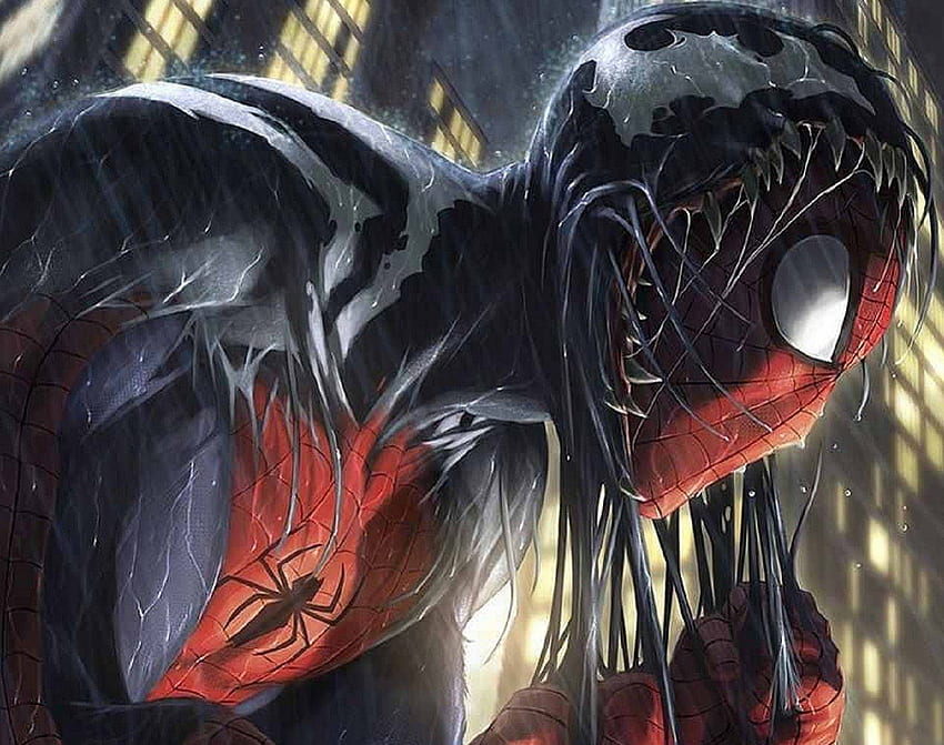 Spider-Man e Venom, Simbionte, Venom, Pioggia, Spider Man Sfondo HD