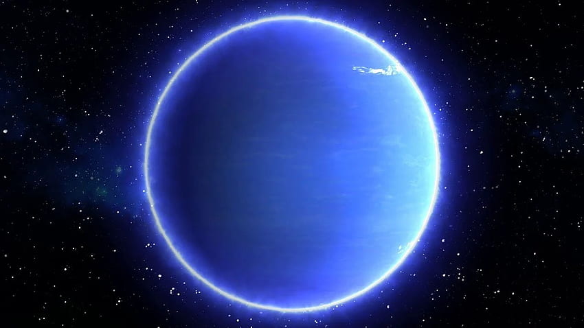 Piękny widok planety Neptuna z kosmosu Timelapse i gwiazd Tapeta HD