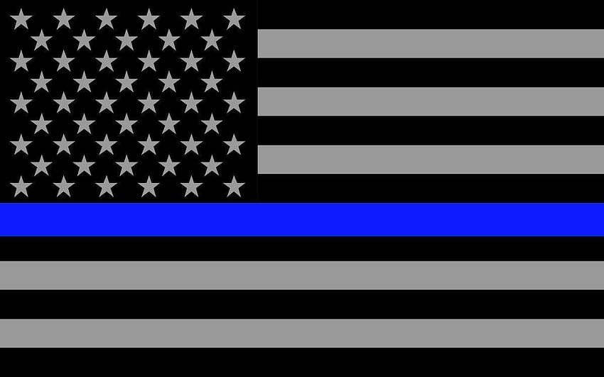 Linha azul fina, bandeira da polícia papel de parede HD