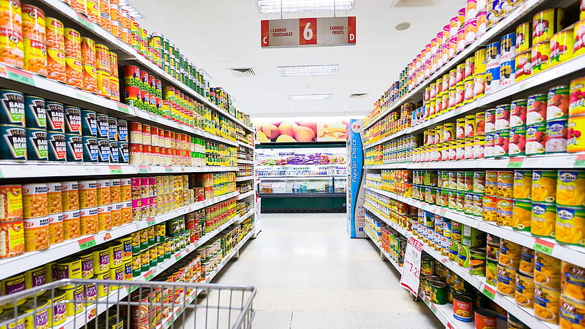 スーパーマーケットの高品質、食料品の買い物 高画質の壁紙