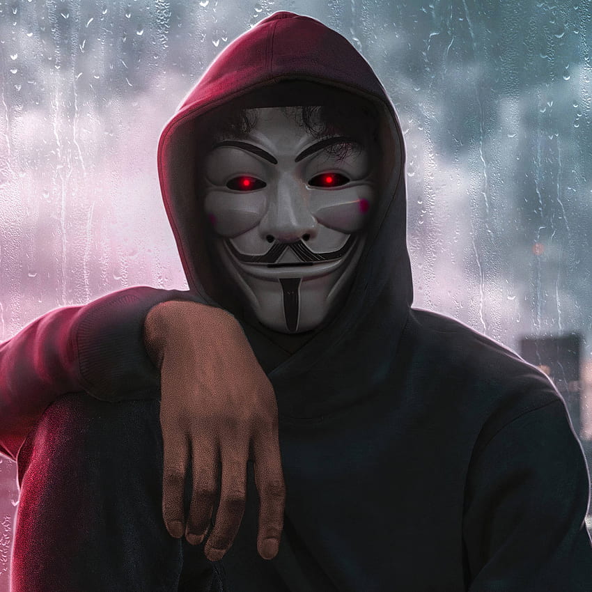 Anonymous Mask Man จอแสดงผล IPad Pro Retina, ไฮเทค, และพื้นหลัง Den, Ghost Mask วอลล์เปเปอร์โทรศัพท์ HD