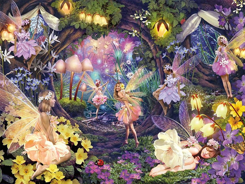 Fairy Garden, Enchanted Fairy HD wallpaper