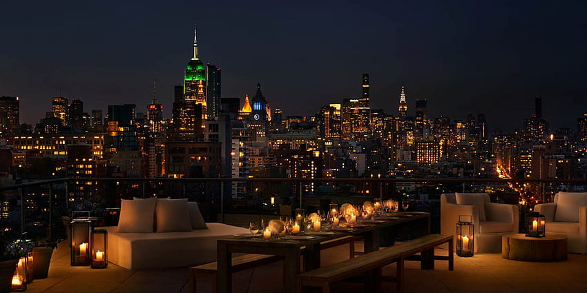 Hotel Bars in NYC We Can't Get Enough Of, Rooftop at Night HD wallpaper