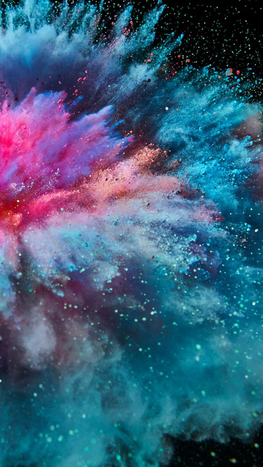 Splash, powder, explosion, colorful, microsoft surface, Powder Colour HD phone wallpaper