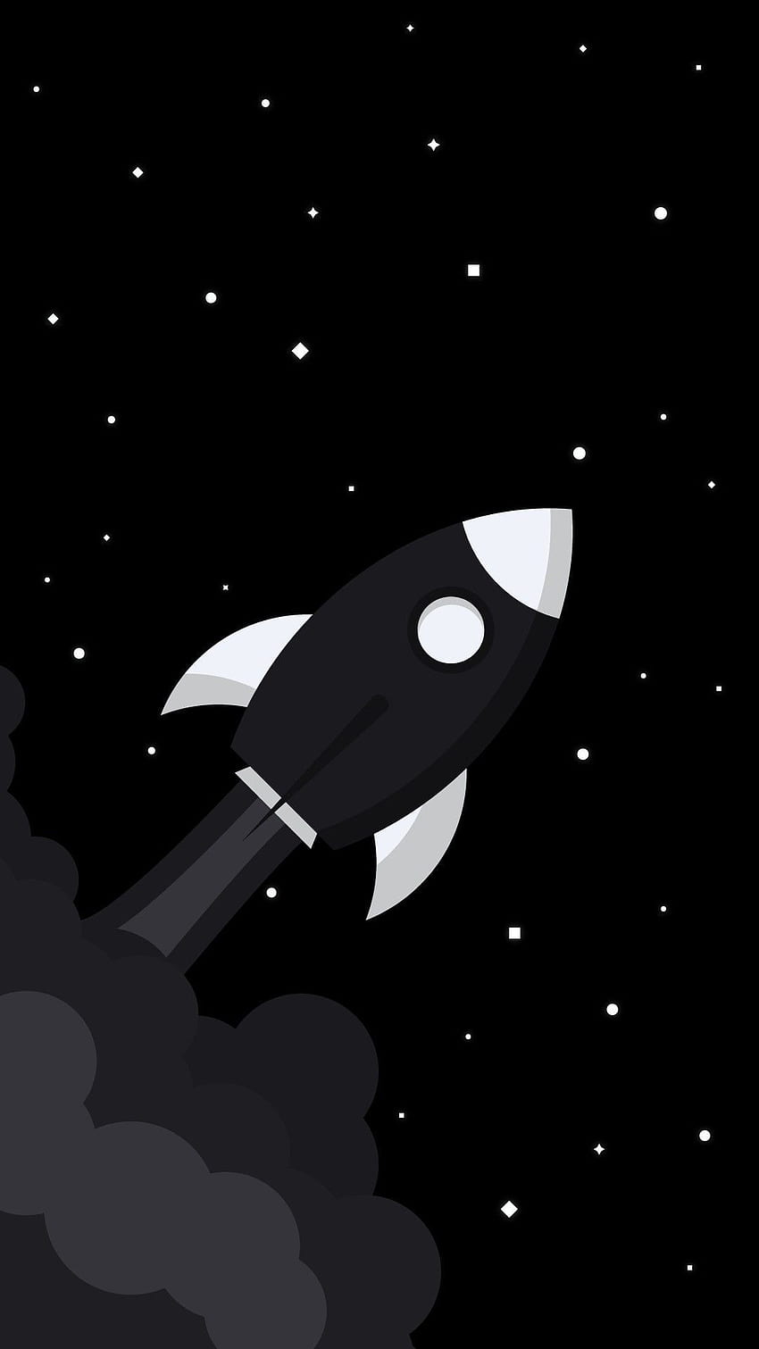 Black Minimalist Rocket, Dark Minimalist Space HD phone wallpaper