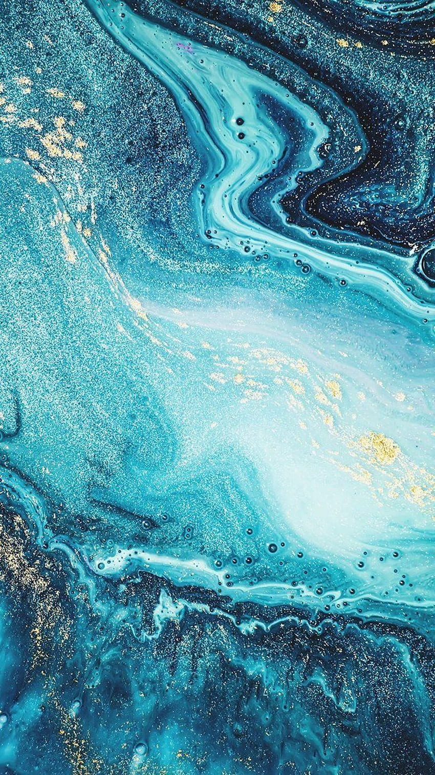 Sea Foam Green、Blue、および Gold Ocean Rapids の iPhone 12 - Nada18 によるソフト。 アーティスティック , iPhone の背景 , iPhone, Cool Blue and Green HD電話の壁紙