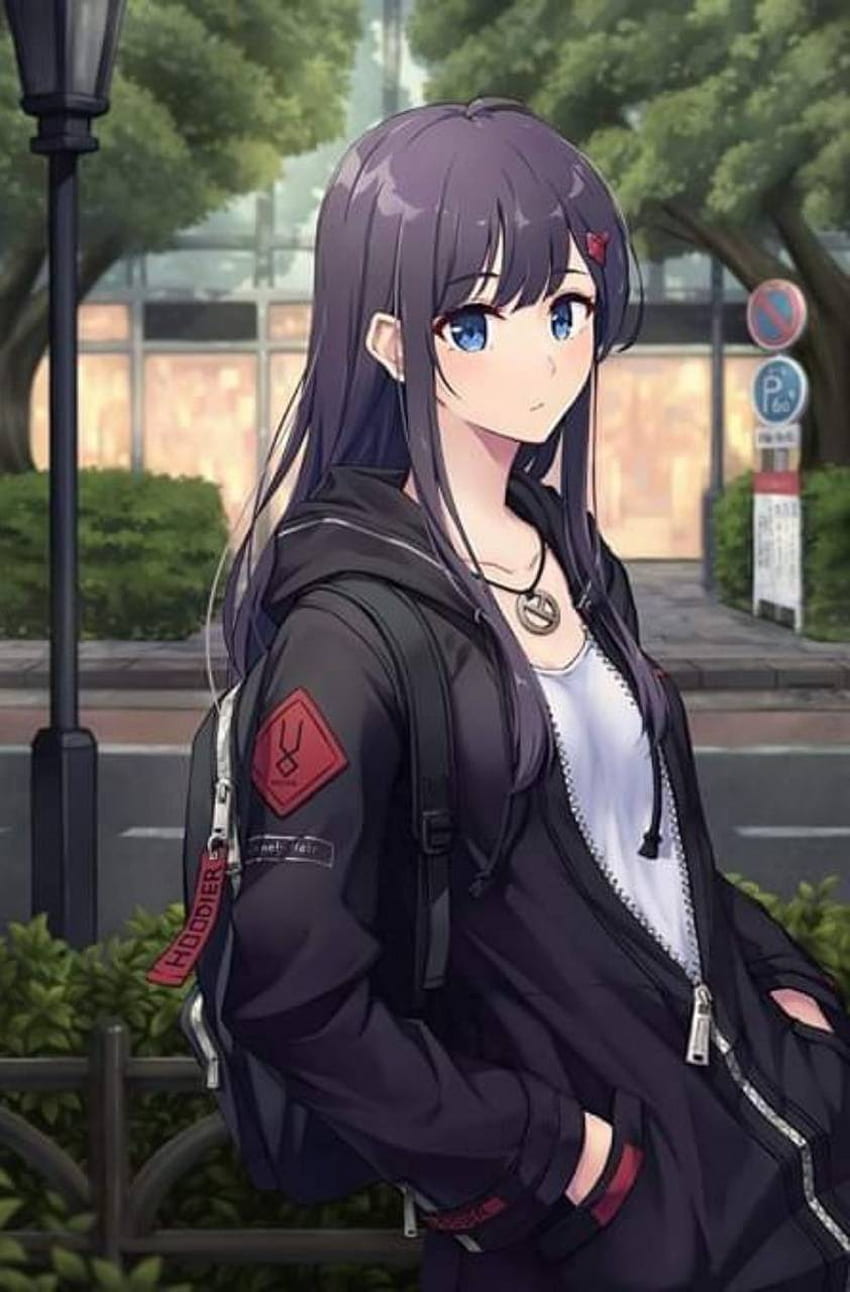 Cute anime hoodie girl HD wallpapers | Pxfuel