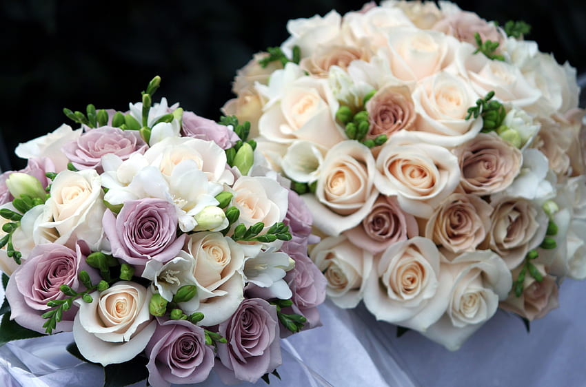 Kwiaty, róże, uroda, bukiety ślubne, bukiety ślubne Tapeta HD