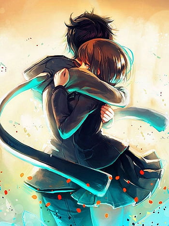 Premium Photo  Anime couple hugging each other with backpacks on their back  generative ai