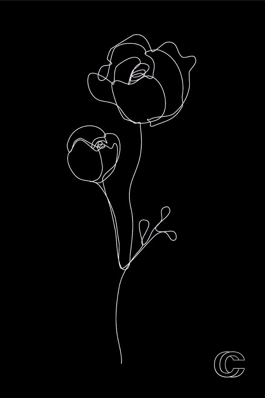 Épinglé sur ลายเส้นดอกไม้ การวาดดอกกุหลาบขาวดำ วอลล์เปเปอร์โทรศัพท์ HD