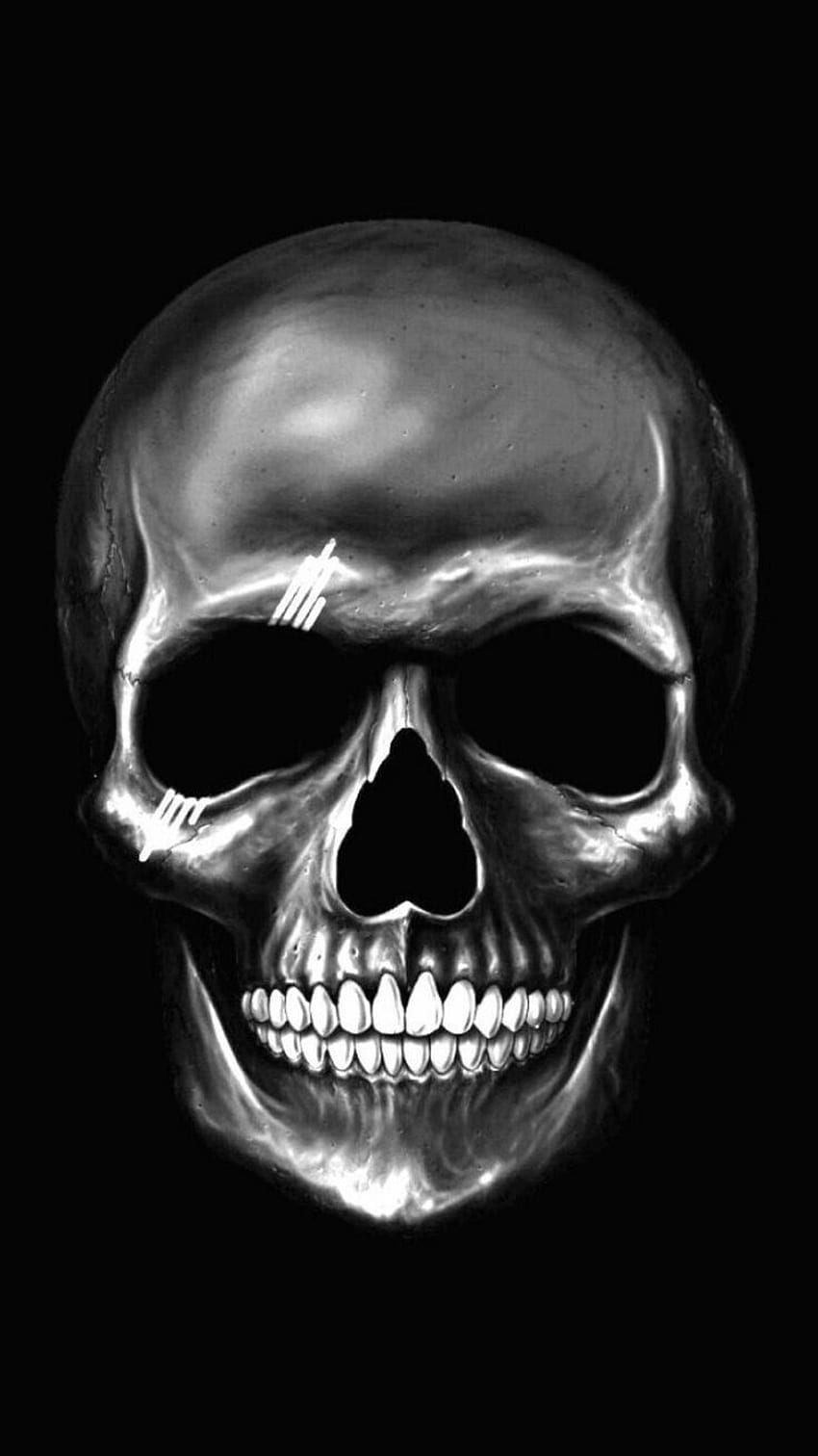 クル・カファ・スカル。 頭蓋骨 , 頭蓋骨のアートワーク, ダーク HD電話の壁紙