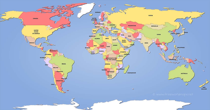 Unlabeled World Map Pdf Copy Blank World Map - Political World Map 2019 - & Background HD wallpaper