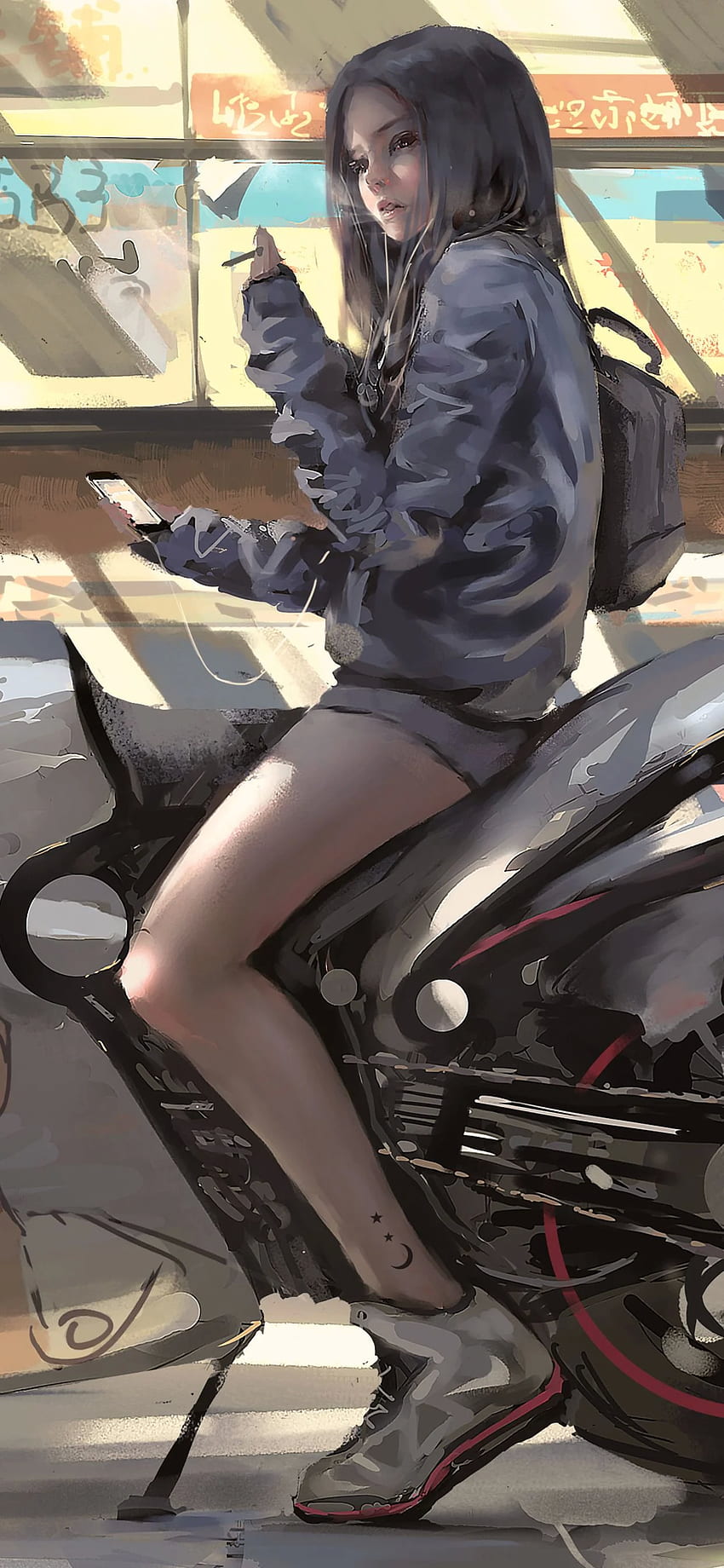444808 motorcycle, anime girls, anime - Rare Gallery HD Wallpapers