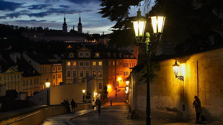 Praga, Noite de Praga papel de parede HD