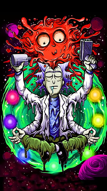 Download Ghastly Rick And Morty Trippy Pink Wallpaper  Wallpaperscom