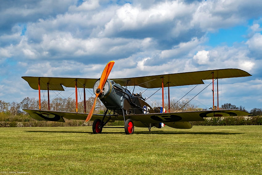 İngiliz Birinci Dünya Savaşı Çift Kanatlı, 1. Dünya Savaşı, bulutlar, çift kanatlı uçak, uçak HD duvar kağıdı