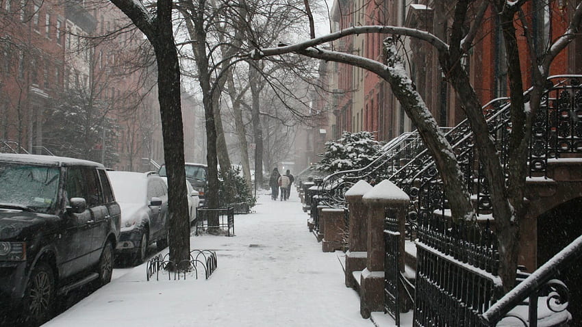 Bir New York Caddesinde Kar px, Brooklyn New York Kış HD duvar kağıdı