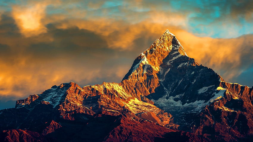 Res: , Himalaje z Pokhary. Studio 10. Dziesiątki tysięcy i ściana Ultra. Góra, obóz bazowy Annapurna, Himalaje Tapeta HD