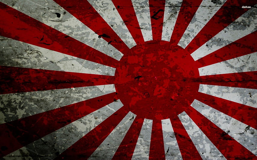 Гръндж японско знаме - цифрово изкуство, японско военно знаме HD тапет