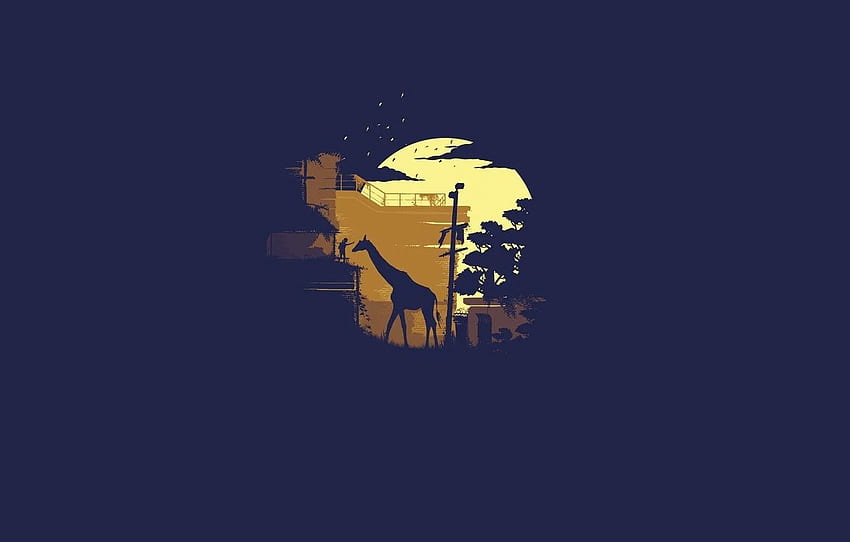 Minimalism, Giraffe, Girl, The Last Of Us, Naughty Dog, Some Of Us, Sony Computer Entertainment, The Last Of Us, 1C Softklab For , Section минимализм , Uncharted Minimalist HD wallpaper