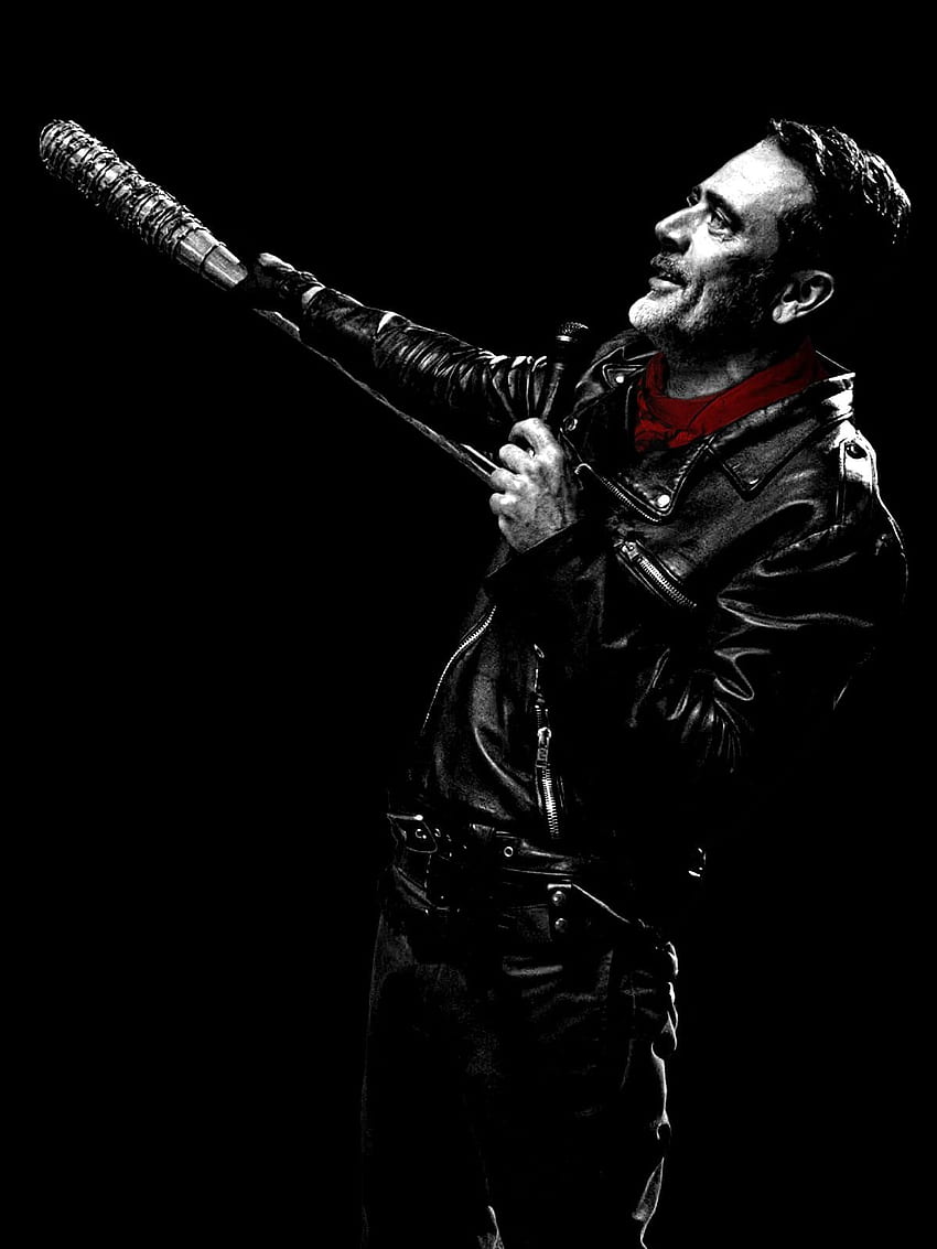 Walking Dead Negan en blanco y negro, TWD Negan fondo de pantalla del teléfono