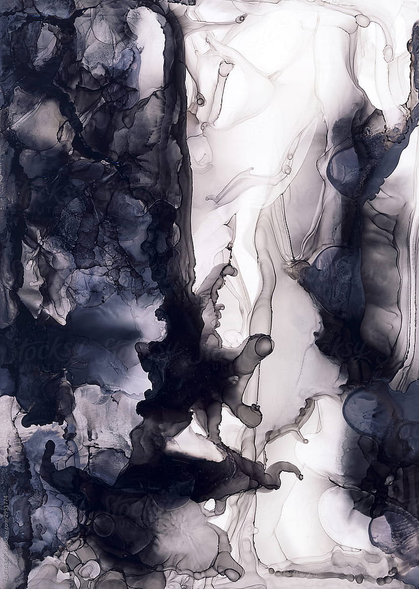 Gray And Black Alcohol Ink Painting HD phone wallpaper