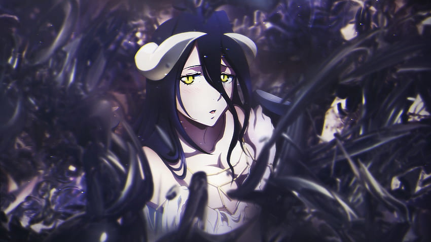 Albedo, Overlord, anime girl, dark HD wallpaper