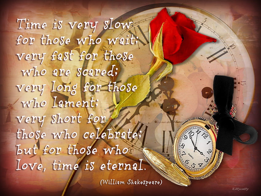 ~ღ•As Time Goes By•ღ~ , poesia, collage, rosa, orologio, astratto, tempo, poesia, rosa rossa, orologio, fiocco Sfondo HD