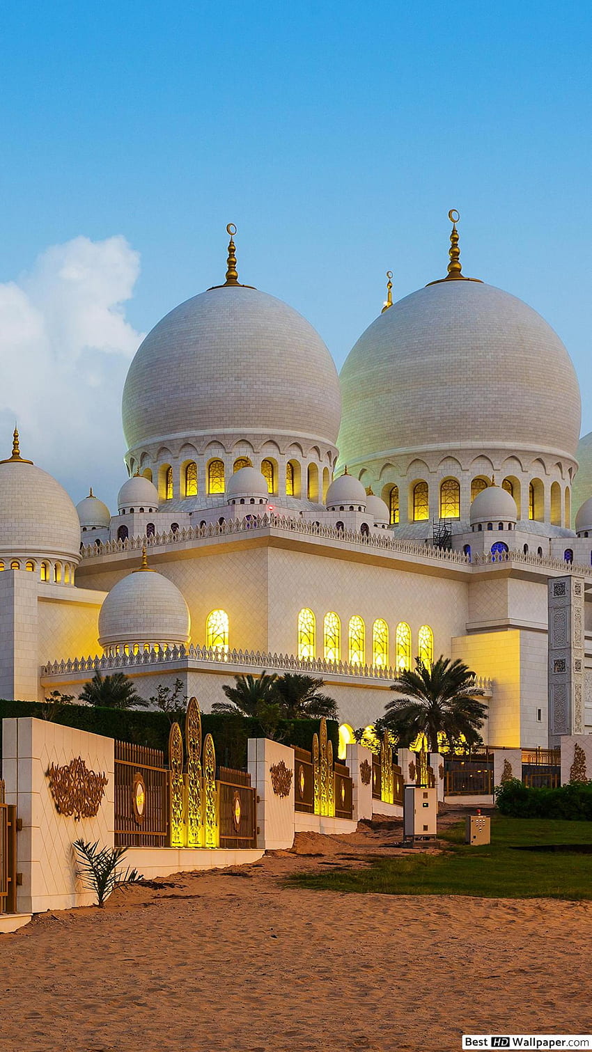 Величествената джамия в Абу Даби HD тапет за телефон