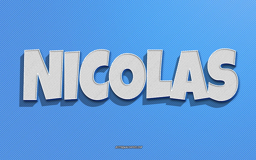 Desktop   Nicolas Blue Lines Background With Names Nicolas Name Male Names Nicolas Greeting Card Line Art With Nicolas Name 