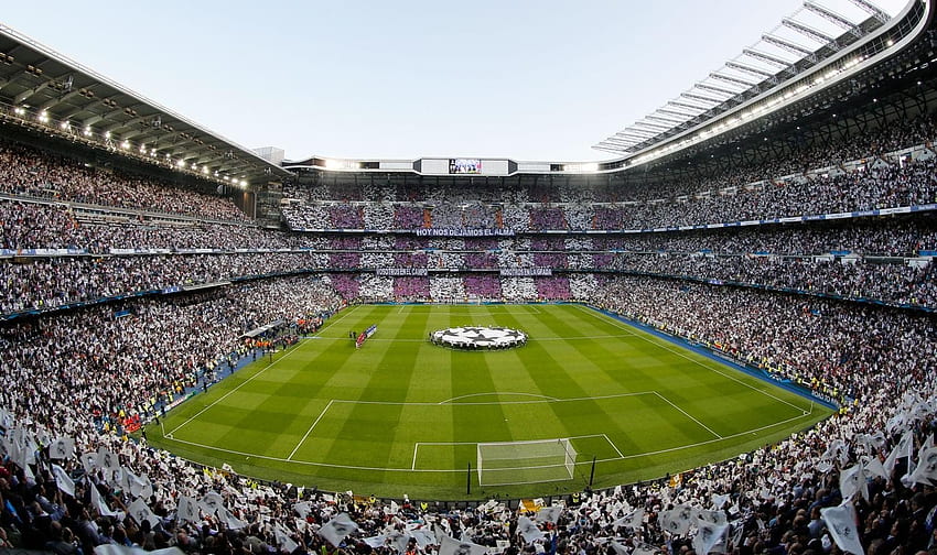 Santiago Bernabeu Stadium, Real Madrid, Champions League, Soccer Pitches / and Mobile Background HD wallpaper