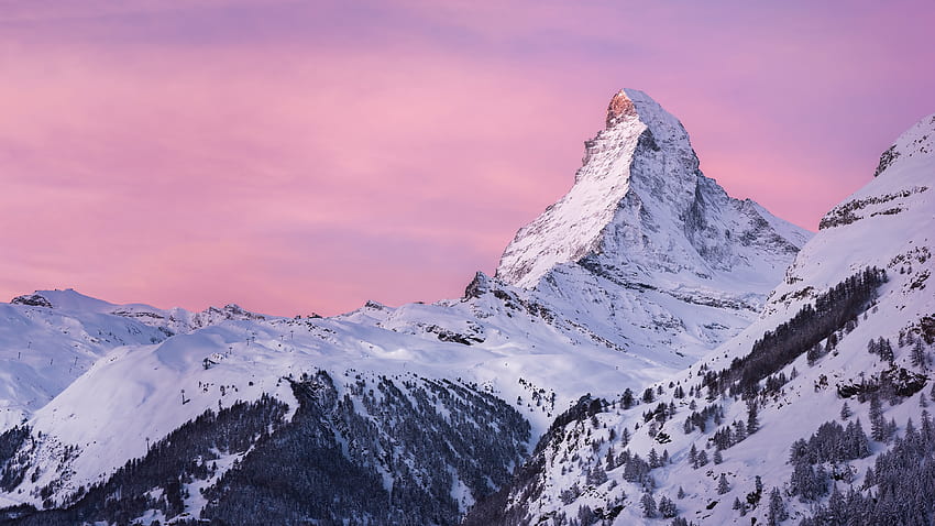 Wallpaper snow, mountain, Switzerland, top, Matterhorn for mobile and  desktop, section природа, resolution 2144x1424 - download