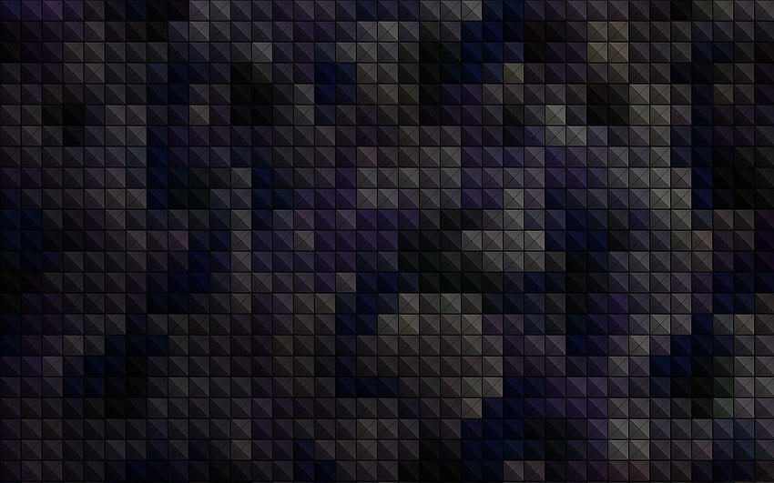 Piksel abu-abu minimalis biru menyamarkan piksel kotak gelap Wallpaper HD