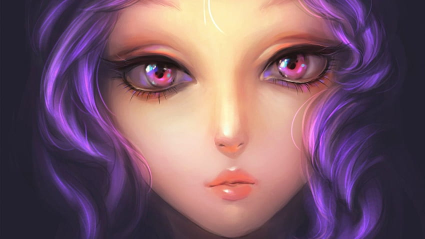 Amatista, violeta, ojos, fantasía, cabello. fondo de pantalla