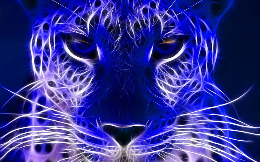 bleu électrique, animal, chat, sauvage, tigre Fond d'écran HD