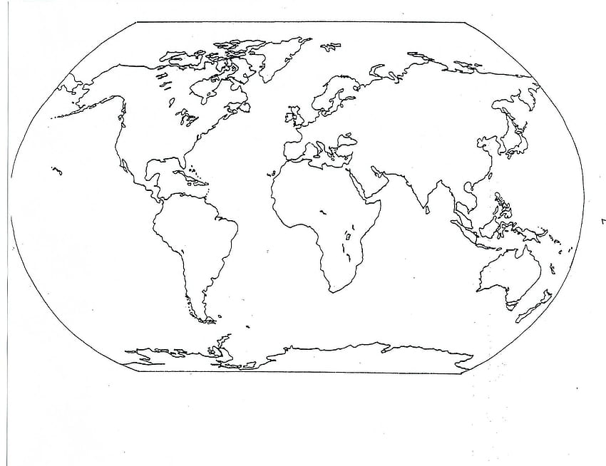 유치원 워크시트용 인쇄 가능한 세계 지도 인쇄 가능한 빈 세계 지도 HD 월페이퍼