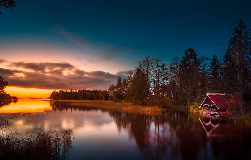 ฟินแลนด์, ทะเลสาบ, ทะเลสาบสำหรับ , ส่วน пейзажи - วอลล์เปเปอร์ HD