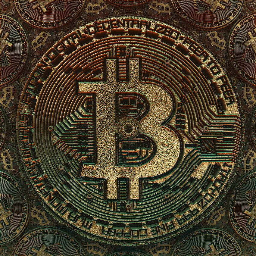 Kryptowährung, Bitcoin, digitale Kunst, abstrakt HD-Handy-Hintergrundbild
