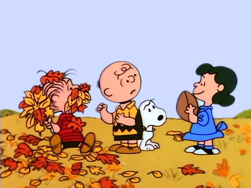 Charlie Brown Thanksgiving, Cartoon Fall HD wallpaper