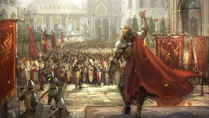 Triumph. Fantasy-Krieger, mittelalterlicher Ritter, Fantasy-Kunst, mittelalterlicher König HD-Hintergrundbild