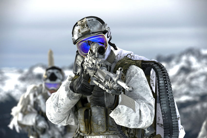 SEALs da Marinha dos EUA realizando treinamento de guerra nas montanhas. US Navy seals, Navy seal, forças especiais, SEAL Team 6 papel de parede HD