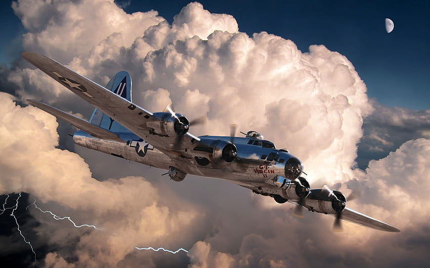 B-17G, Military, Lightning, Aircraft, Sky, Cloud HD Wallpaper | Pxfuel