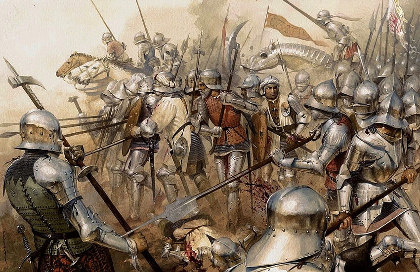 Średniowieczna bitwa., Wojna średniowieczna Tapeta HD