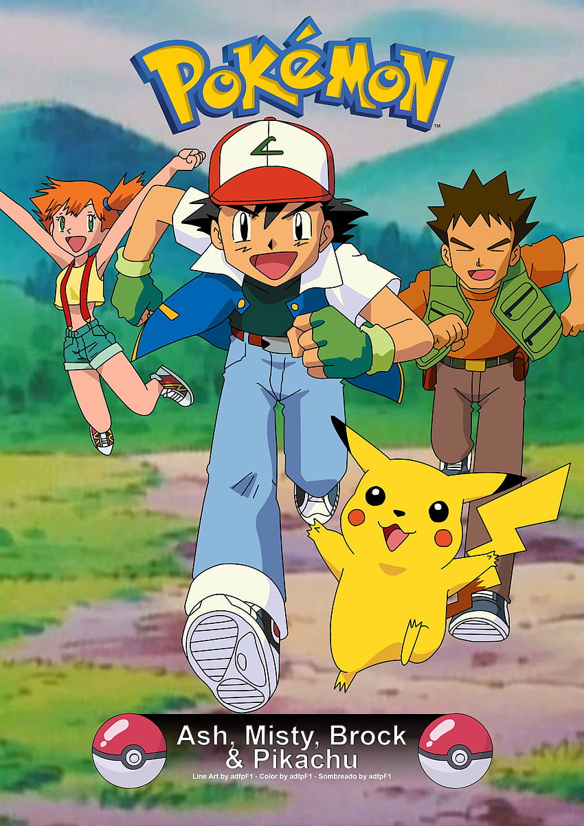Ash Misty, Brock, Ash und Misty HD-Handy-Hintergrundbild